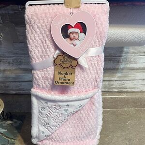 Baby Essentials Santa’s Little Princess  Blanket with Photo Ornament